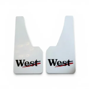 Universal Racing Mud Flap (White) x Pair